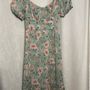 Floral Green Dress